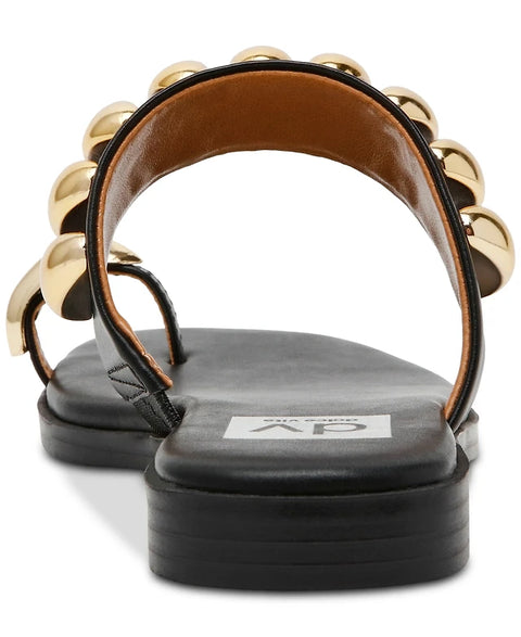 Dolce Vita Women's Black Moon Embellished Gold Toe Ring Flat Slipper | Dolce Vita In Lebanon