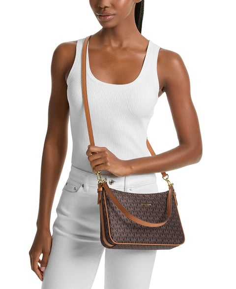 Michael Kors Women's Brown Jet Set Medium Top Zip Pochette Crossbody Bag | Michael Kors In Lebanon