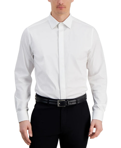 Alfani Men's Bright White Slim Fit Covered Placket Tuxedo Shirt | Alfani In Lebanon
