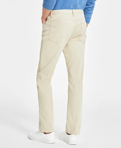 Alfani  Men's Beige Straight-Fit Twill  Pants   | Alfani in Lebanon