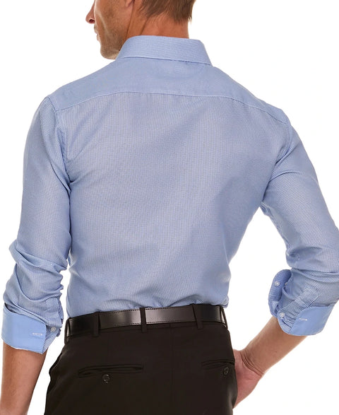 Nicole Miller Men's Blue/White Slim-Fit Dress Shirt | Nicole Miller In Lebanon