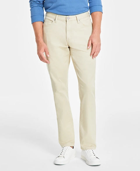 Alfani  Men's Beige Straight-Fit Twill  Pants   | Alfani in Lebanon