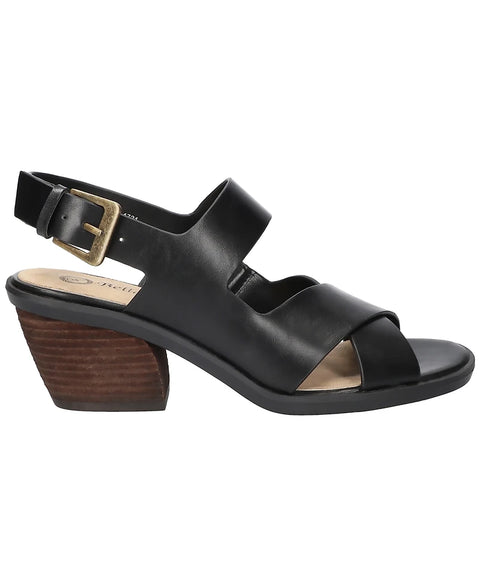 Bella Vita Women's Black Leather Cameron Block Heel Sandals | Bella Vita In Lebanon