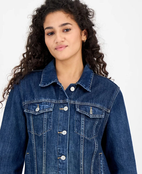 Lucky Brand Women's Dark Blue Cotton Denim Trucker Jacket | Lucky Brand In Lebanon