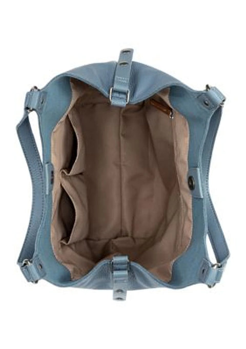 The Sak Women's Ice Blue Roma Leather Shopper Double Shoulder Straps Bag | The Sak In Lebanon