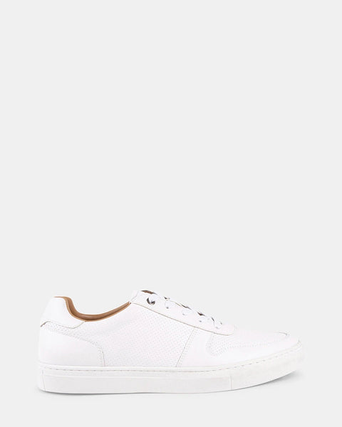 Steve Madden Men's White Leather Arkken Sneakers  |Steve Madden In Lebanon