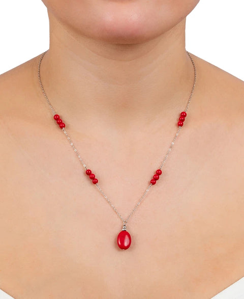Giani Bernini Women's Silver Rose Quartz Bead 18" Pendant Necklace|Giani Bernini In Lebanon