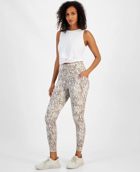 ID Ideology Multi-Beige Plus Size Compression Snake-Print 7/8 Leggings | ID Ideology In Lebanon