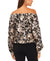 MSK Women's Floral Metallic-Chiffon Balloon-Sleeve Top  | MSK In Lebanon