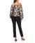 MSK Women's Floral Metallic-Chiffon Balloon-Sleeve Top  | MSK In Lebanon