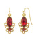 1928 Women's Gold Tone Red Crystal Earrings |1928 In Lebanon