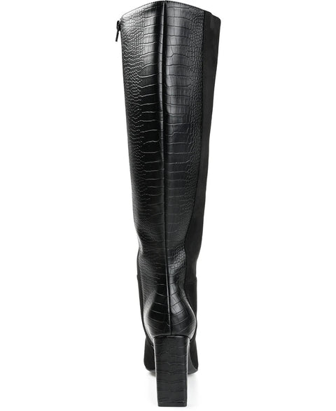 Journee Collection Women's Black Elisabeth Wide Calf Knee High Boots |Journee Collection In Lebanon