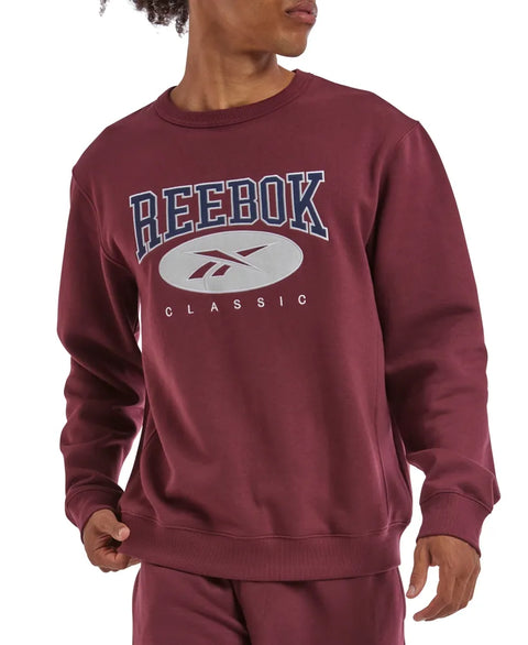 Reebok Men's Burgundy Archive Crewneck Logo Sweatshirt |Reebok In Lebanon