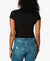 Just Polly Black Ribbed Side-Ruched Top | Just Polly In Lebanon