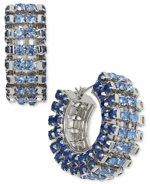 International Concepts Women's Silver Blue Hoop Earring|International Concepts in Lebanon