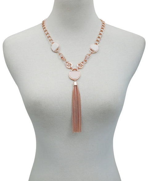 T Tahari Women's Crystal Stone Tassel Necklace | Tahari In Lebanon