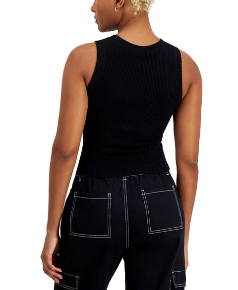 Hippie Rose Women's Black Seamless Mineral Wash Crewneck Tank Top |Hippie Rose In Lebanon