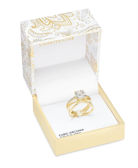 Charter Club Women's Gold Tone Cubic Zirconia Ring |Charter Club In Lebanon