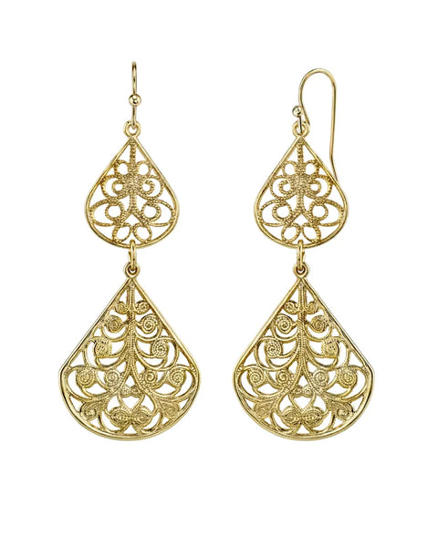 1928 Women's Gold-Tone Filigree Drop Earring | 1928 in Lebanon