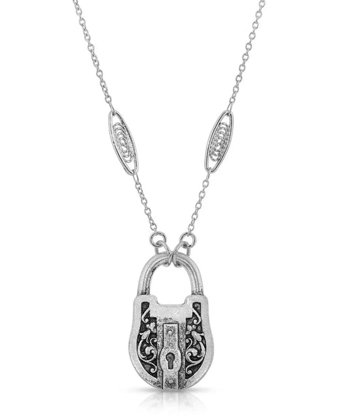 2028 Men's Antique-like Pewter Lock Necklace | 2028 in Lebanon