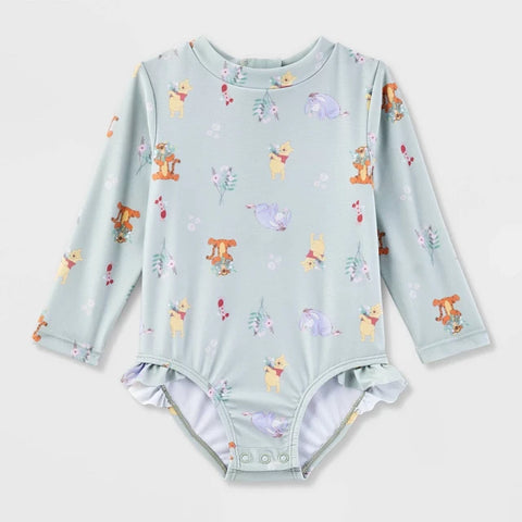 Disney Baby Girl's Light Green Winnie The Pooh One Piece Swimsuit  | Disney In Lebanon