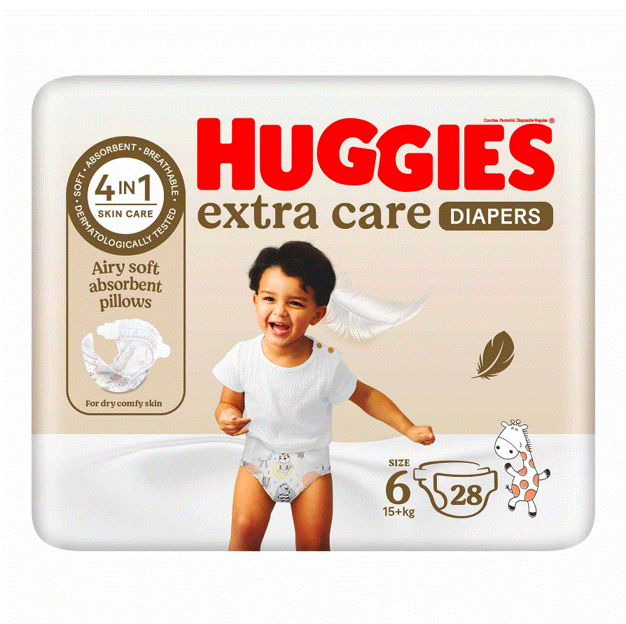 Huggies Extra Care 28 Diapers Size 6 (15+ KG) | Huggies In Lebanon
