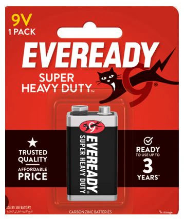 Eveready Super Heavy Batteries Duty 1 Pack 9V