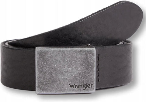 Wrangler Men's Black Pasek Plate Belt  | Wrangler In Lebanon