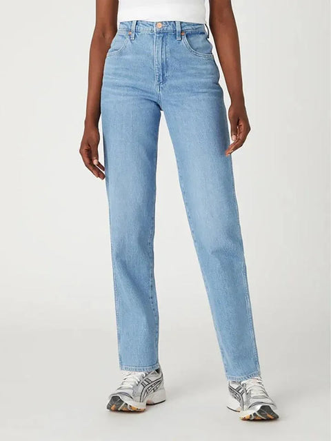 Wrangler Women's Blue Mom Straight Supertubes Jeans | Wrangler In Lebanon