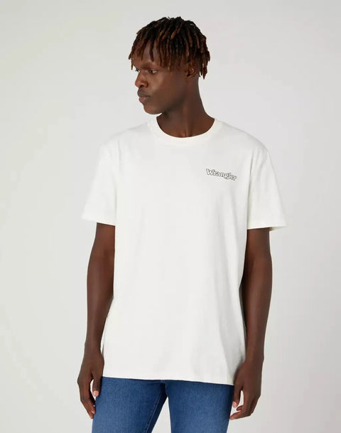 Wrangler Men's Worn White Graphic T-Shirt |Wrangler In Lebanon