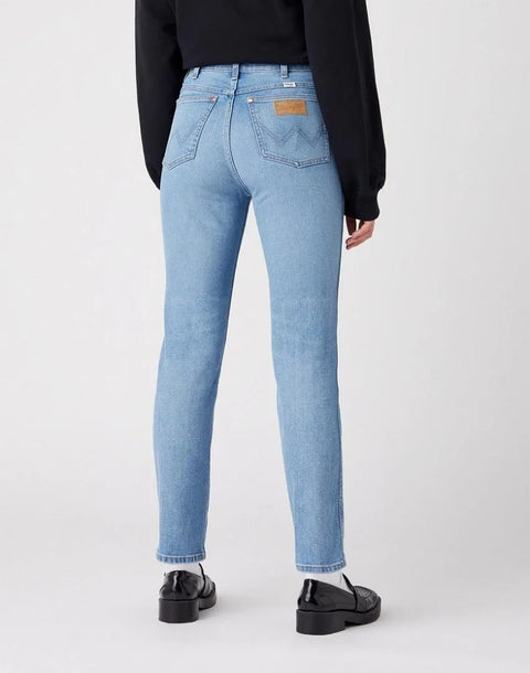Wrangler Women's Blue Wild West High Rise Straight Jeans | Wrangler In Lebanon