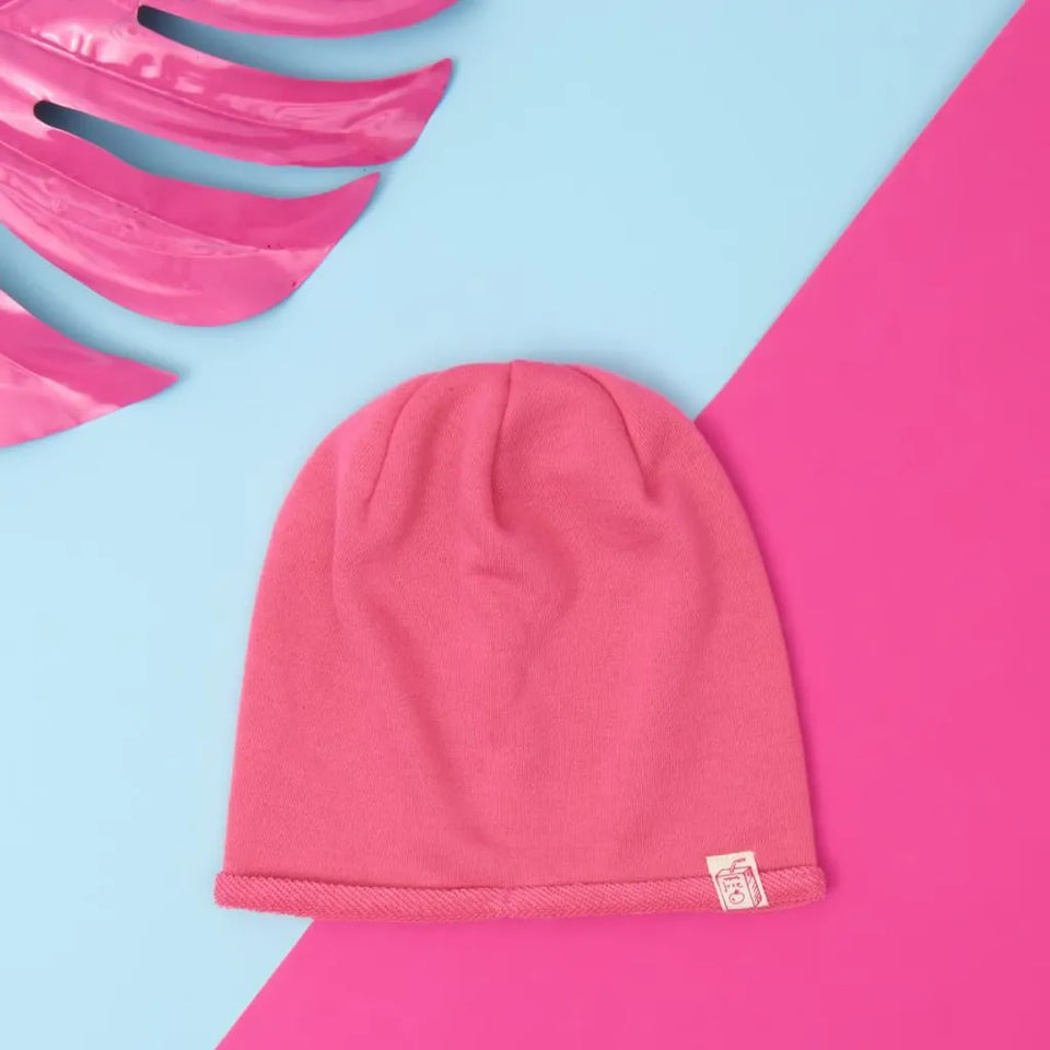 Sinsay Girl's Hot Pink Plain Rounded Beanie
