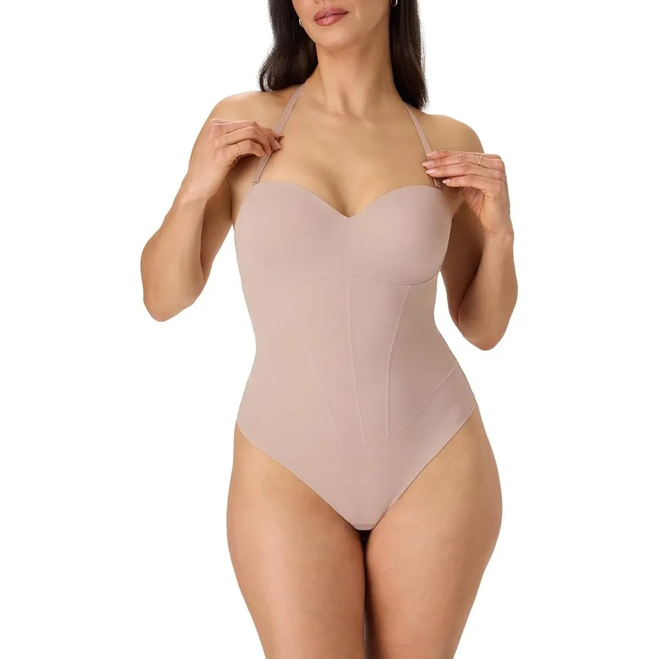 Maidenform Women's Tan Multiway Thong Shaper, Firm Control Shapewear