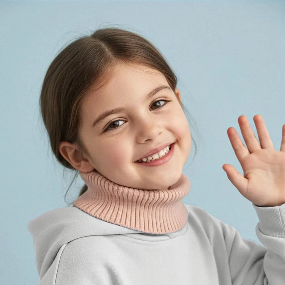 Sinsay Girl's Brown Ribbed Turtleneck Dickey Style Collar