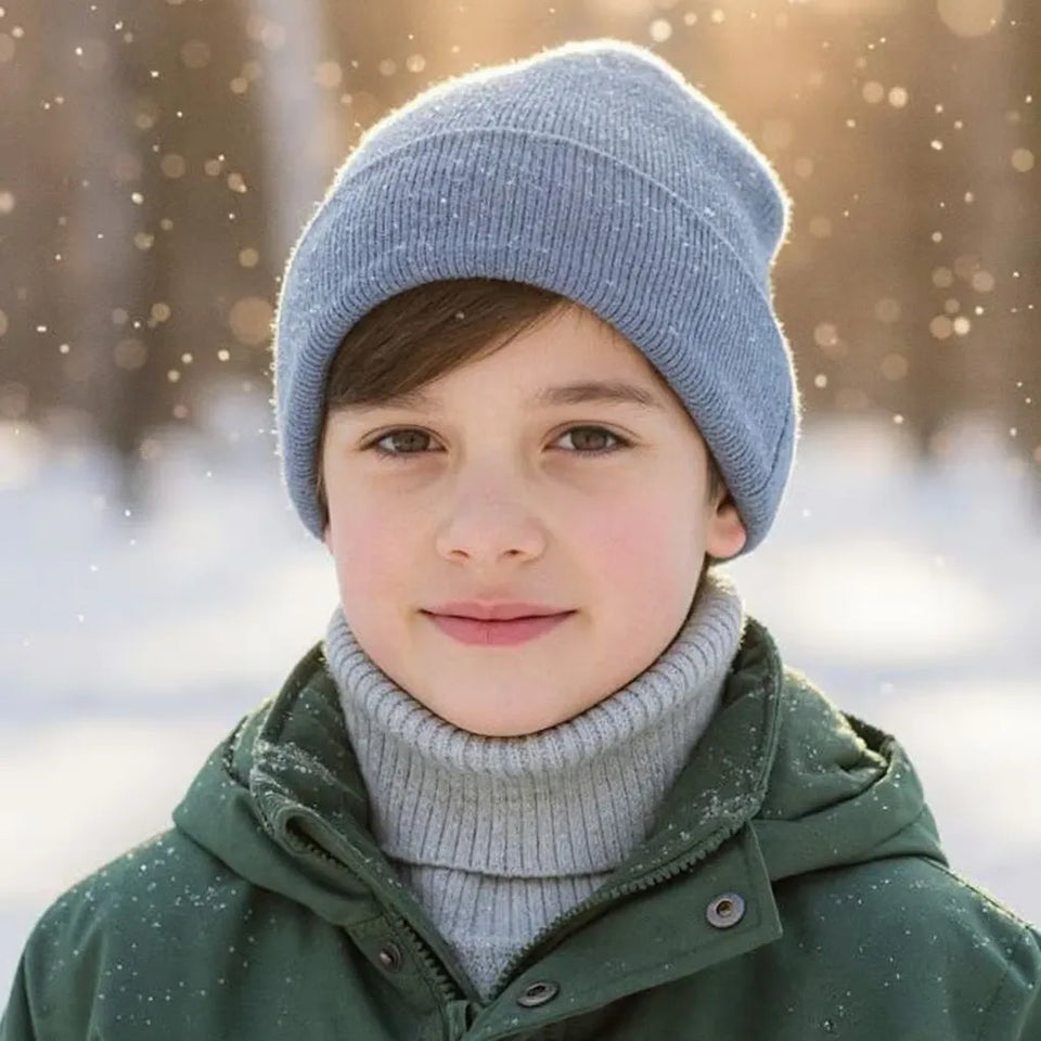 Sinsay Boy's Light Grey Ribbed Turtleneck Dickey Style Collar