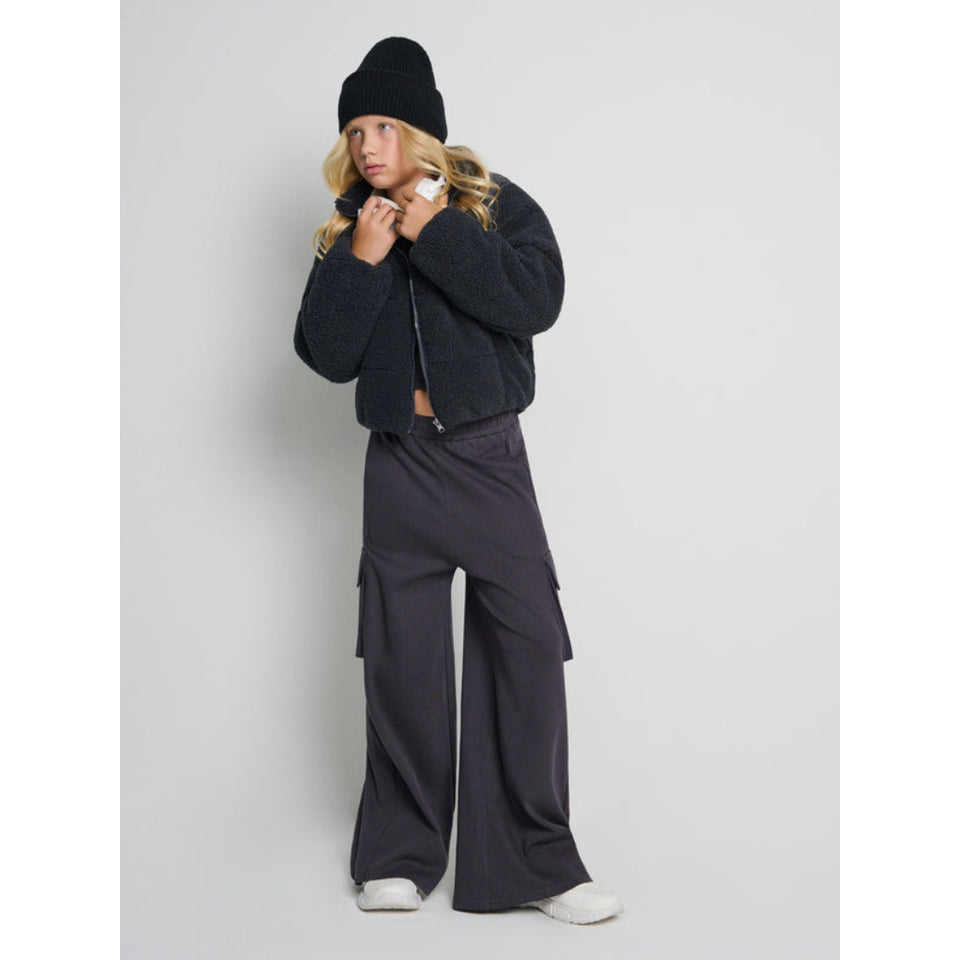 Sinsay Girl's Dark Gray Cargo Wide-Leg Pants