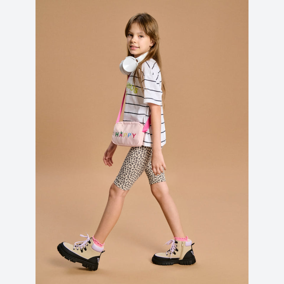 Sinsay Girl's Beige Leopard Print Biker Short