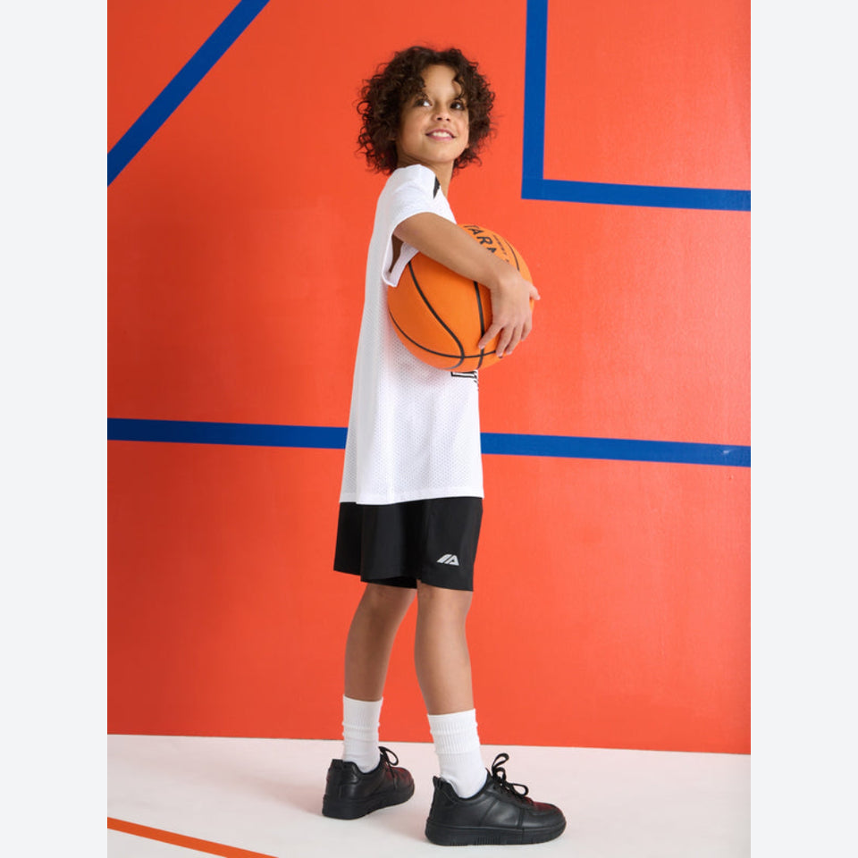 Sinsay Boy's Black With Contrast Polka-Dot Side Panels Shorts