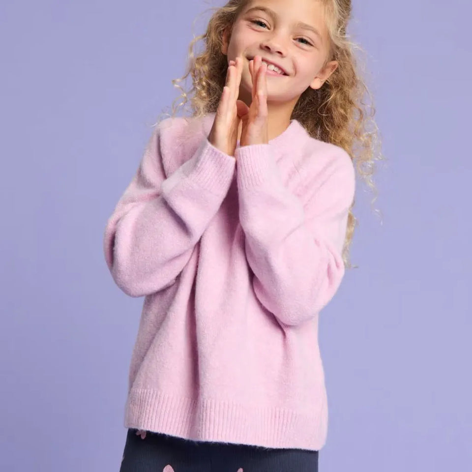 Sinsay Girl's Light Pink Crewneck Sweater