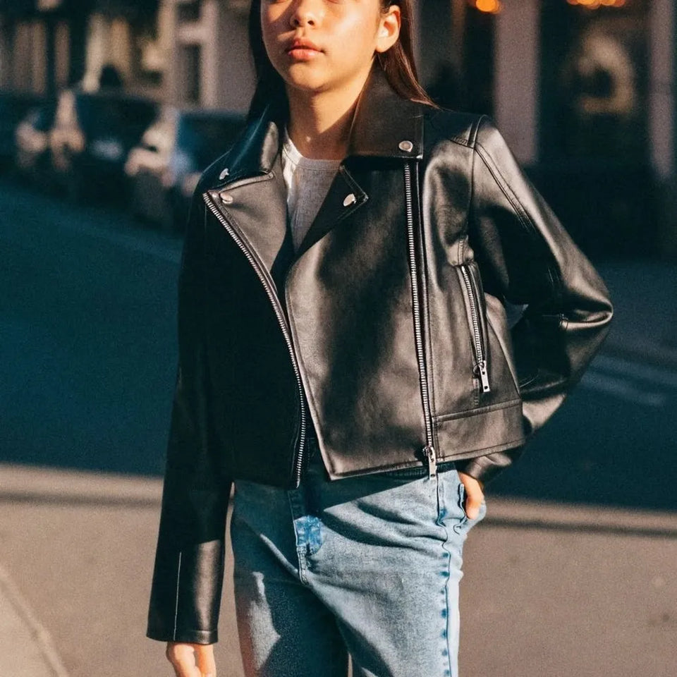Sinsay Girl's Black Leather Jacket
