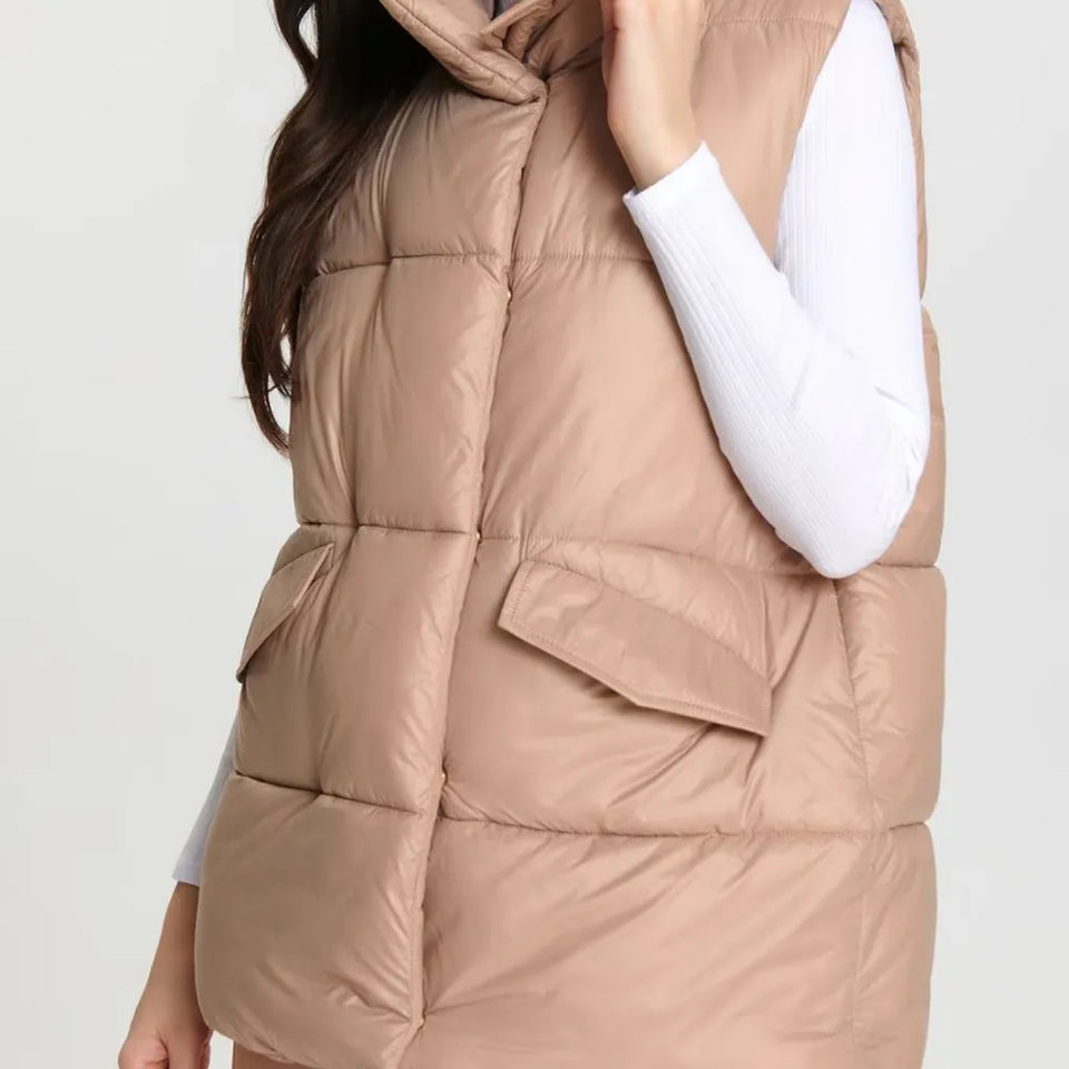 Sinsay Women's Nude Stand-Up Collar Vest