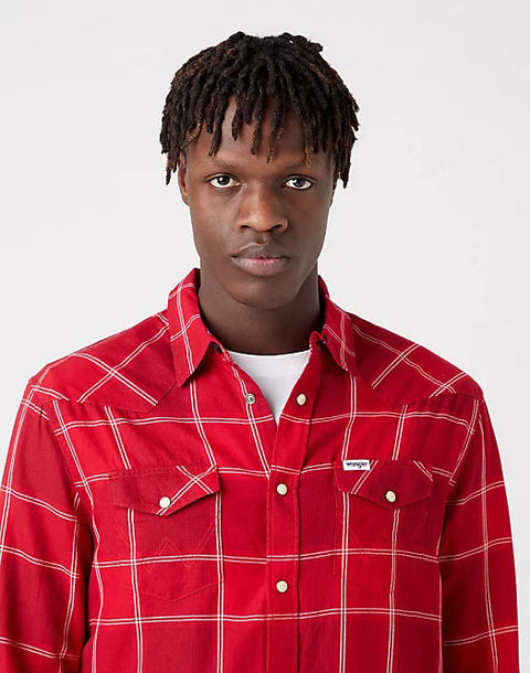 Wrangler Men's Formula Red Western Long Sleeve Shirt | Wrangler in Lebanon
