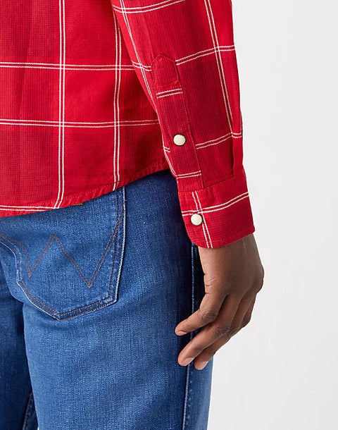 Wrangler Men's Formula Red Western Long Sleeve Shirt | Wrangler in Lebanon