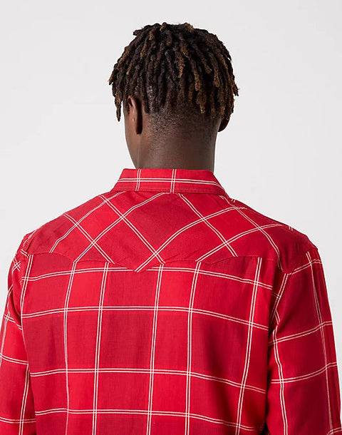 Wrangler Men's Formula Red Western Long Sleeve Shirt | Wrangler in Lebanon