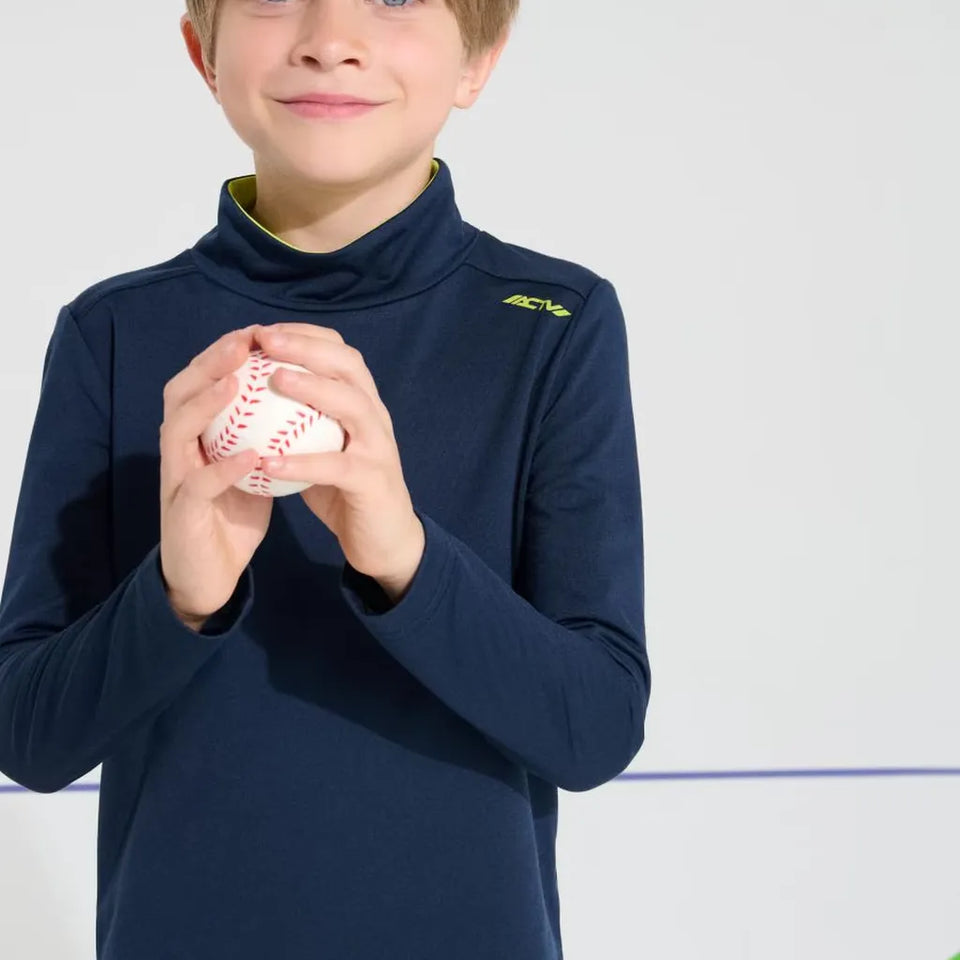 Sinsay Boy's Navy Mock Neck Athletic Blouse