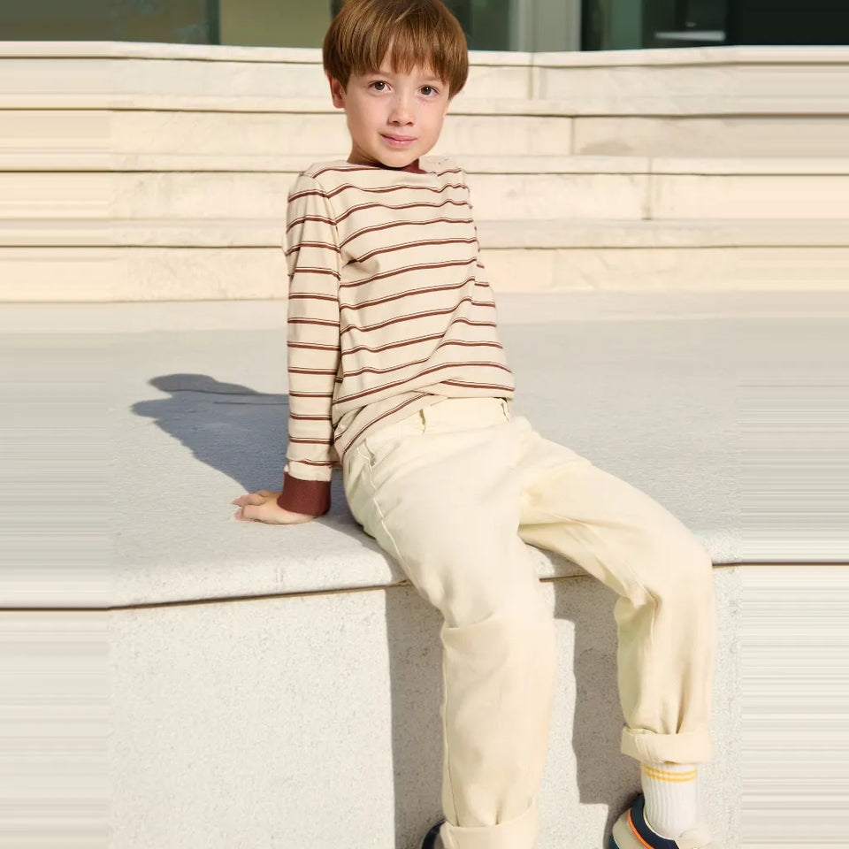 Sinsay Boy's Beige & Brown Striped Blouse