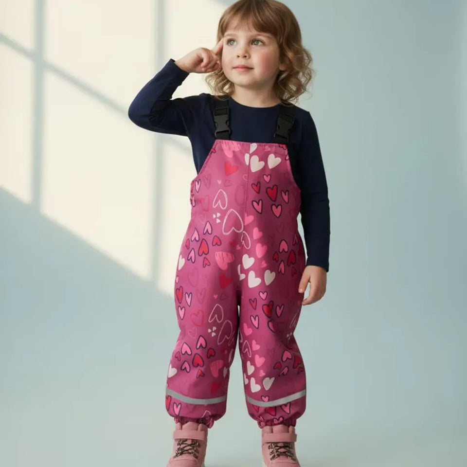 Sinsay Baby Girl's Pink Heart Printed Rain Overall