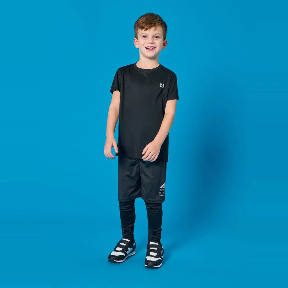 Sinsay Boy's Black Crew Neck Active Sportwear T-Shirt