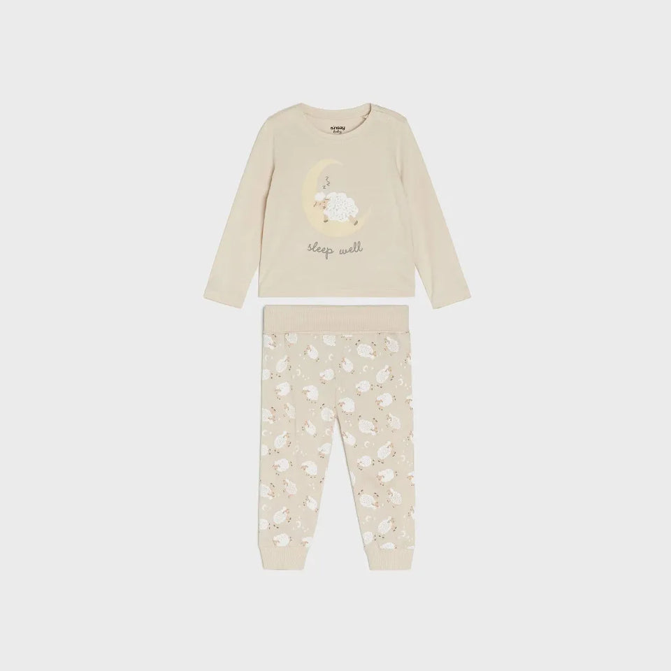 Sinsay Boy's Beige Printed Pajama Set