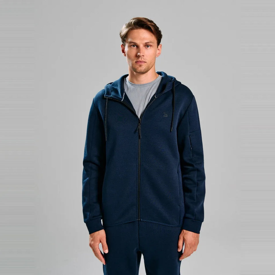 Sinsay Men's Navy Drawstring Hooded Jacket